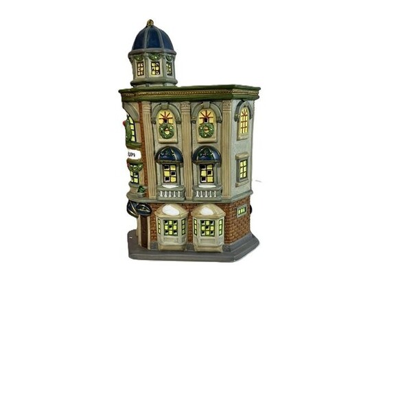 Dickens Collectables Towne Series Museum 1997 Lighted House Village Building Xma - Picture 5 of 9